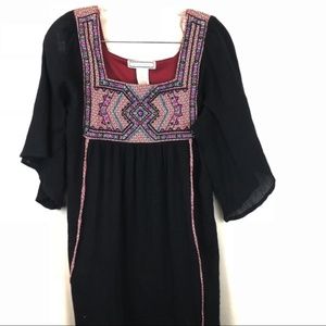 Flying Tomato Embroidered Tribal Print Boho Dress